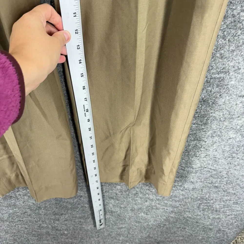 Linea Naturale Dress Pants Men 35 Beige Mid Rise Pleated Cuffed Pockets Straight